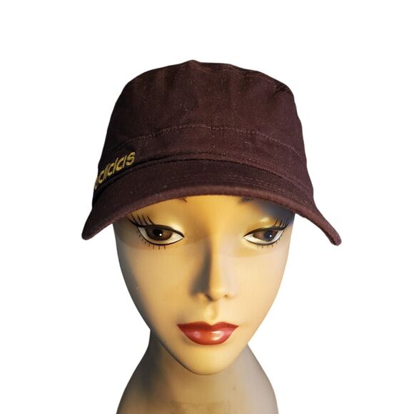 Adidas Maroon Aflex Hat Embroidered Gold Label Size Small/Medium Elastic - Picture 1 of 10